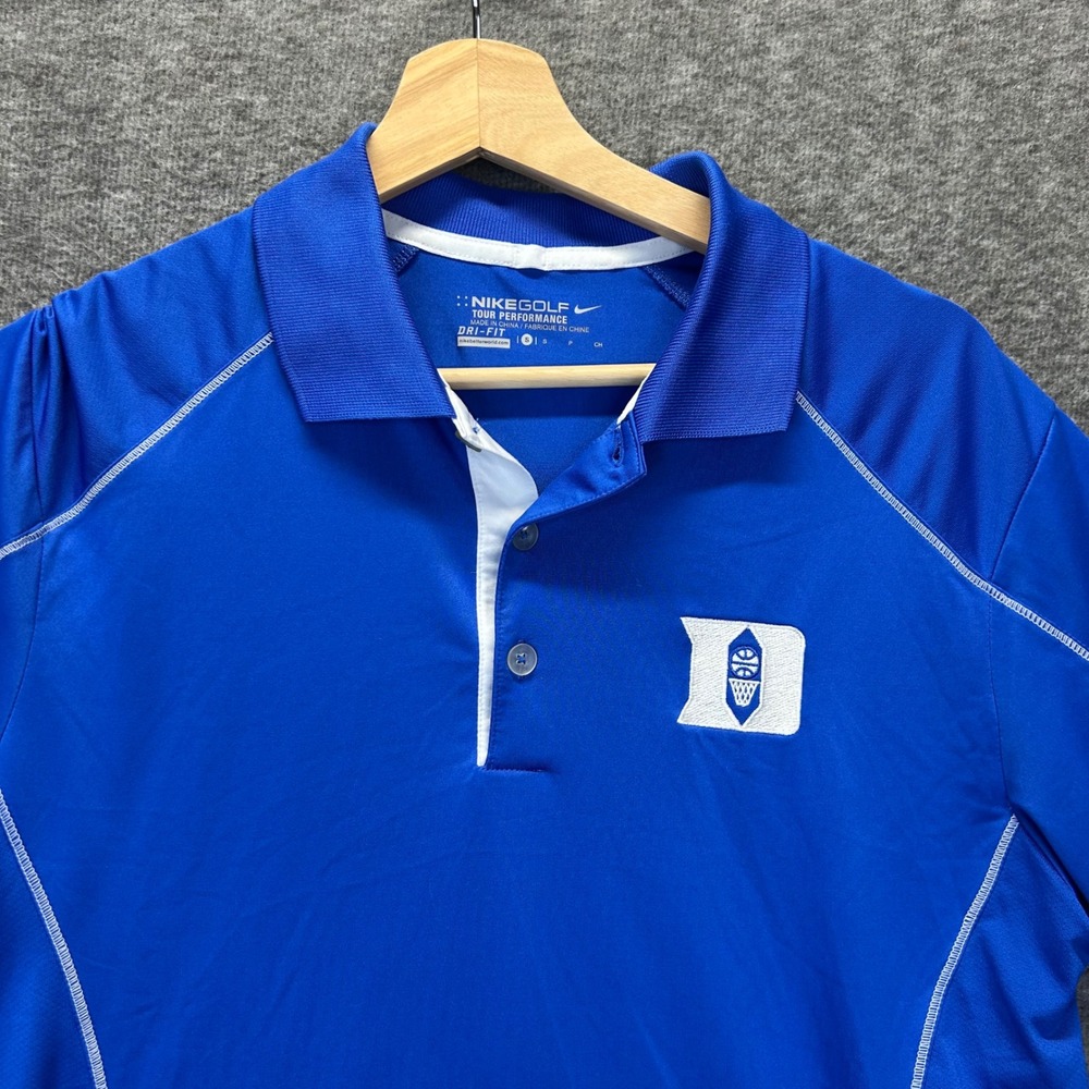 Nike Golf Duke Blue Devils Mens Small Blue Dri-FIT Basketball Polo Shirt S